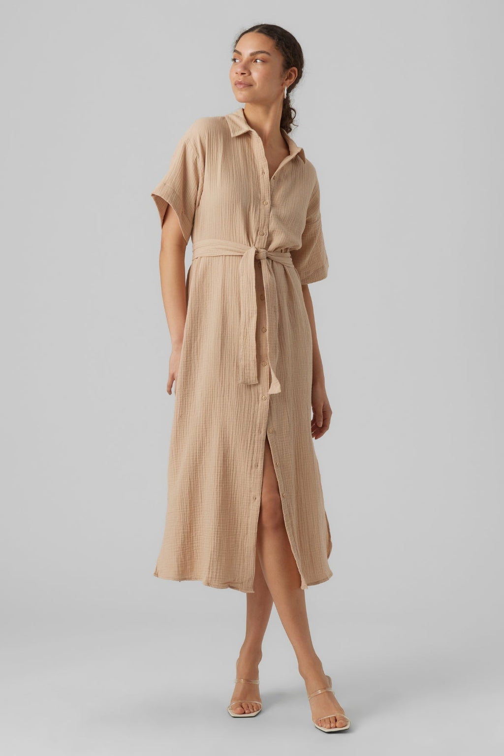 Robe longue Natali - Crème irlandaise