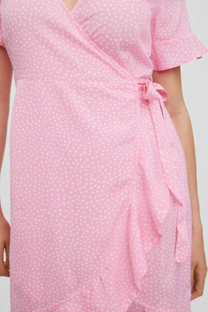 Robe enveloppante au henné 2/4 - prisme rose