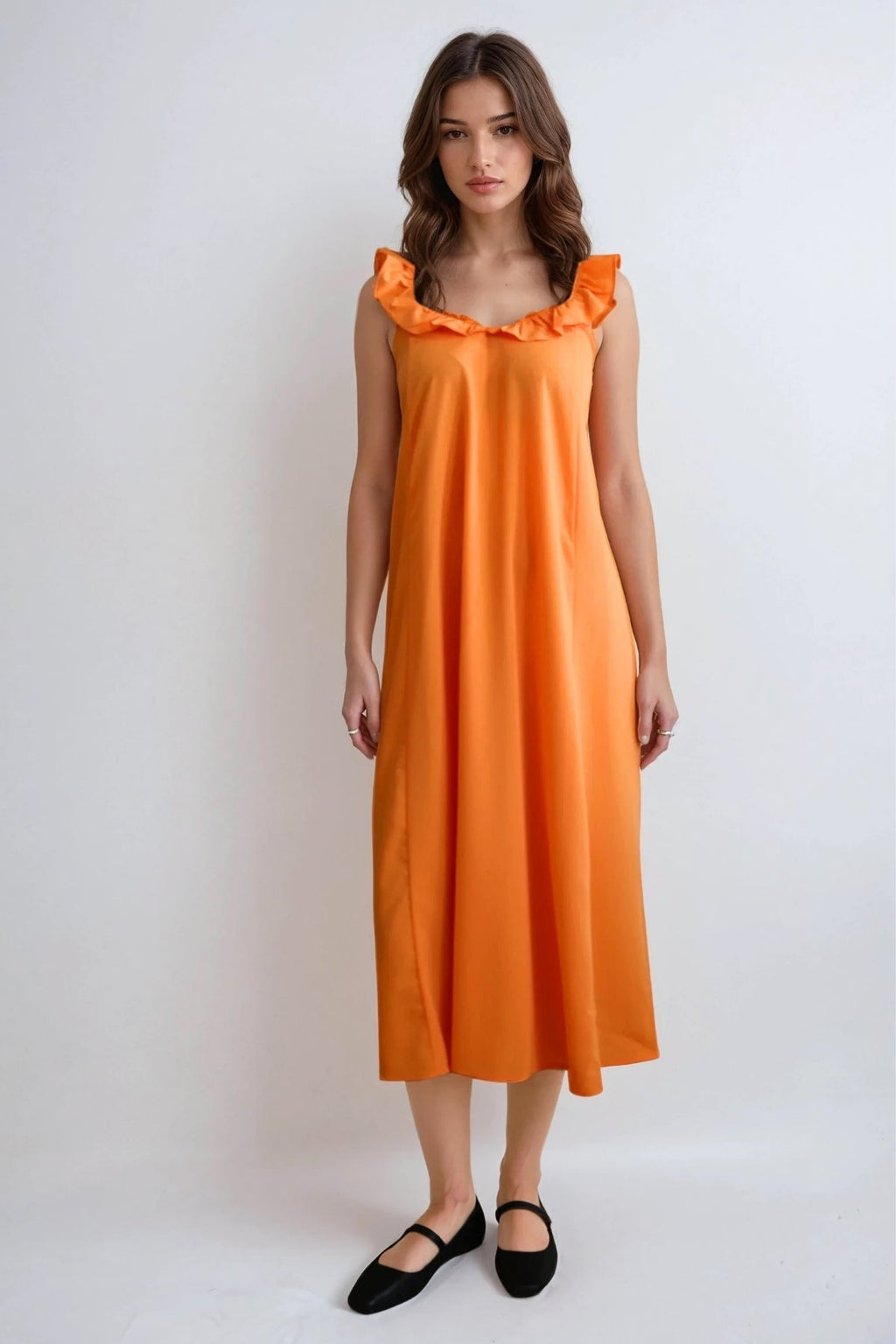 Robe Zora Midi - Sun Orange