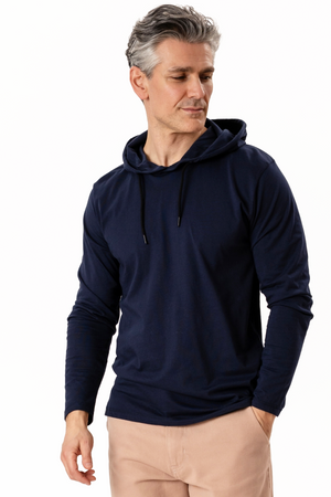 Sweat à capuche léger - marine