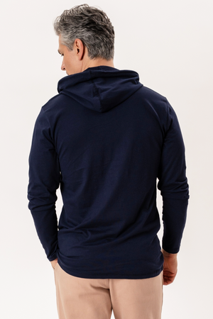 Sweat à capuche léger - marine