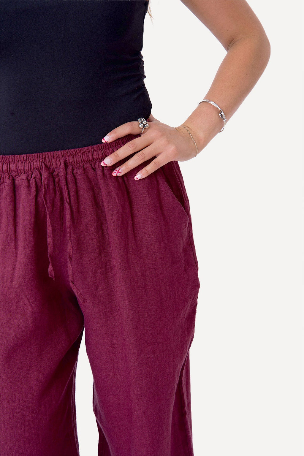 Astrid Linen Pants - Red