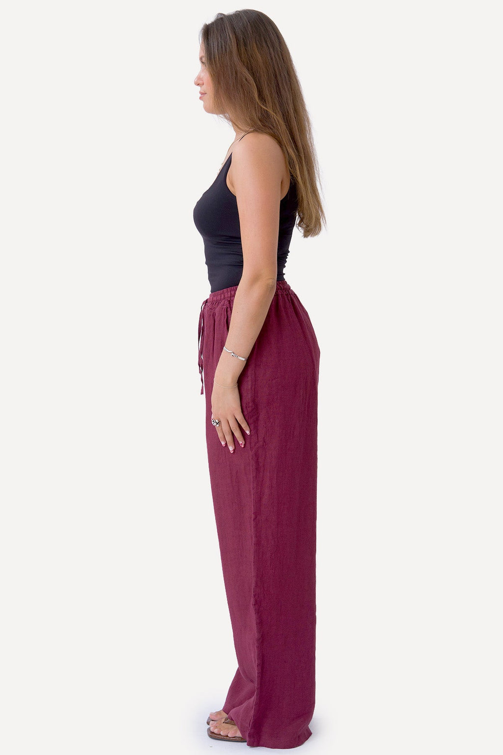 Astrid Linen Pants - Red