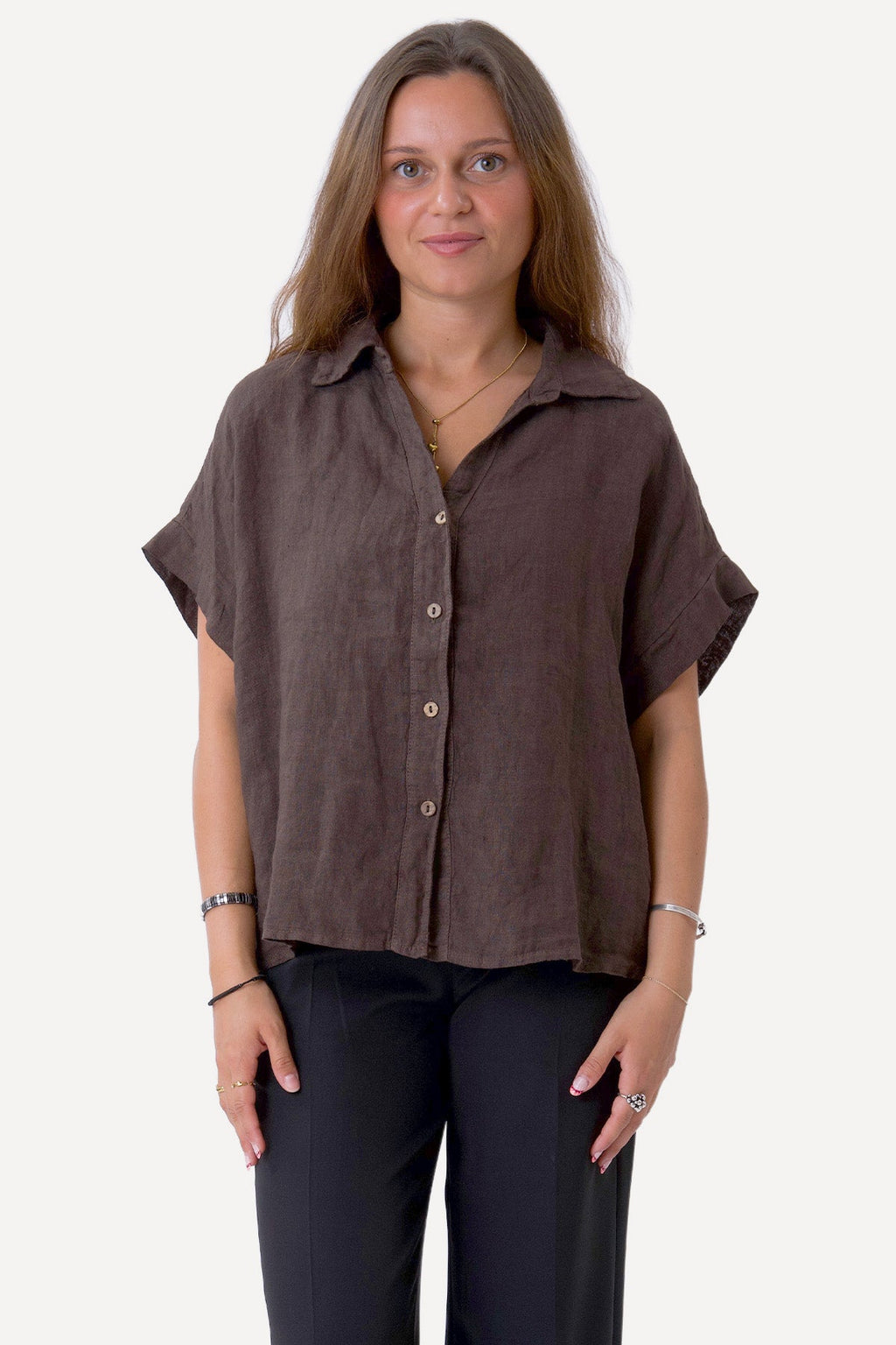 Astrid Linen Shirt - Brown