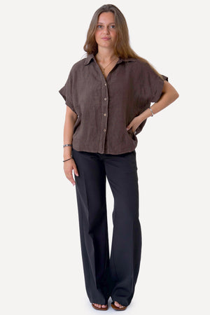 Astrid Linen Shirt - Brown
