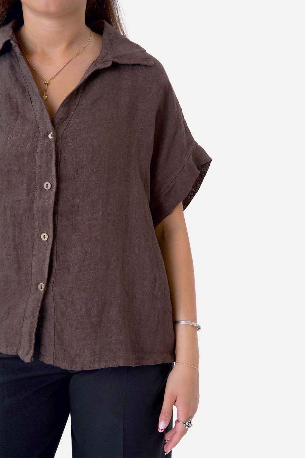 Astrid Linen Shirt - Brown