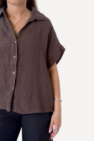 Astrid Linen Shirt - Brown