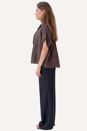 Astrid Linen Shirt - Brown