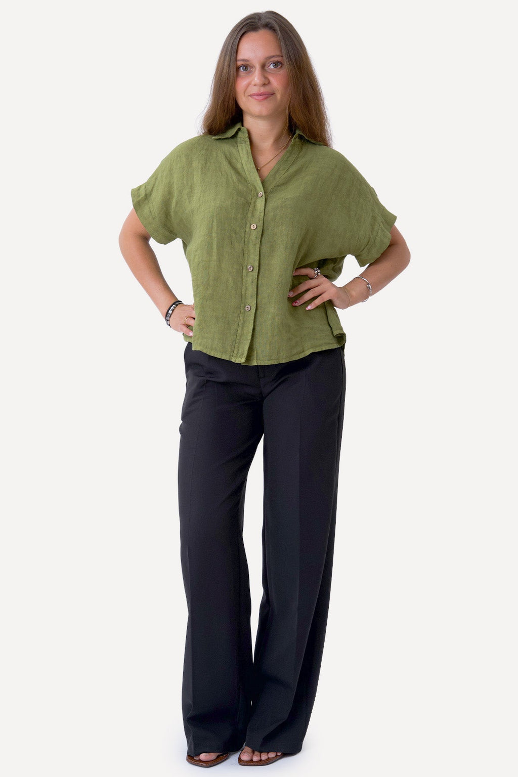 Astrid Linen Shirt - Olive