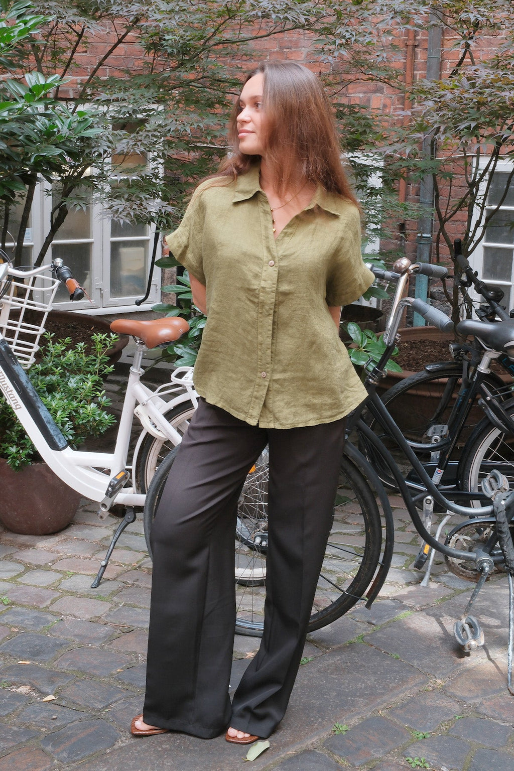 Astrid Linen Shirt - Olive