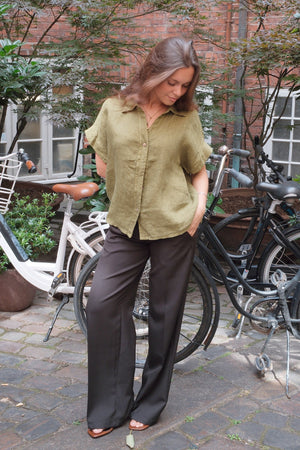 Astrid Linen Shirt - Olive