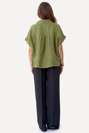 Astrid Linen Shirt - Olive