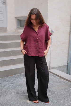 Astrid Linen Shirt - Red