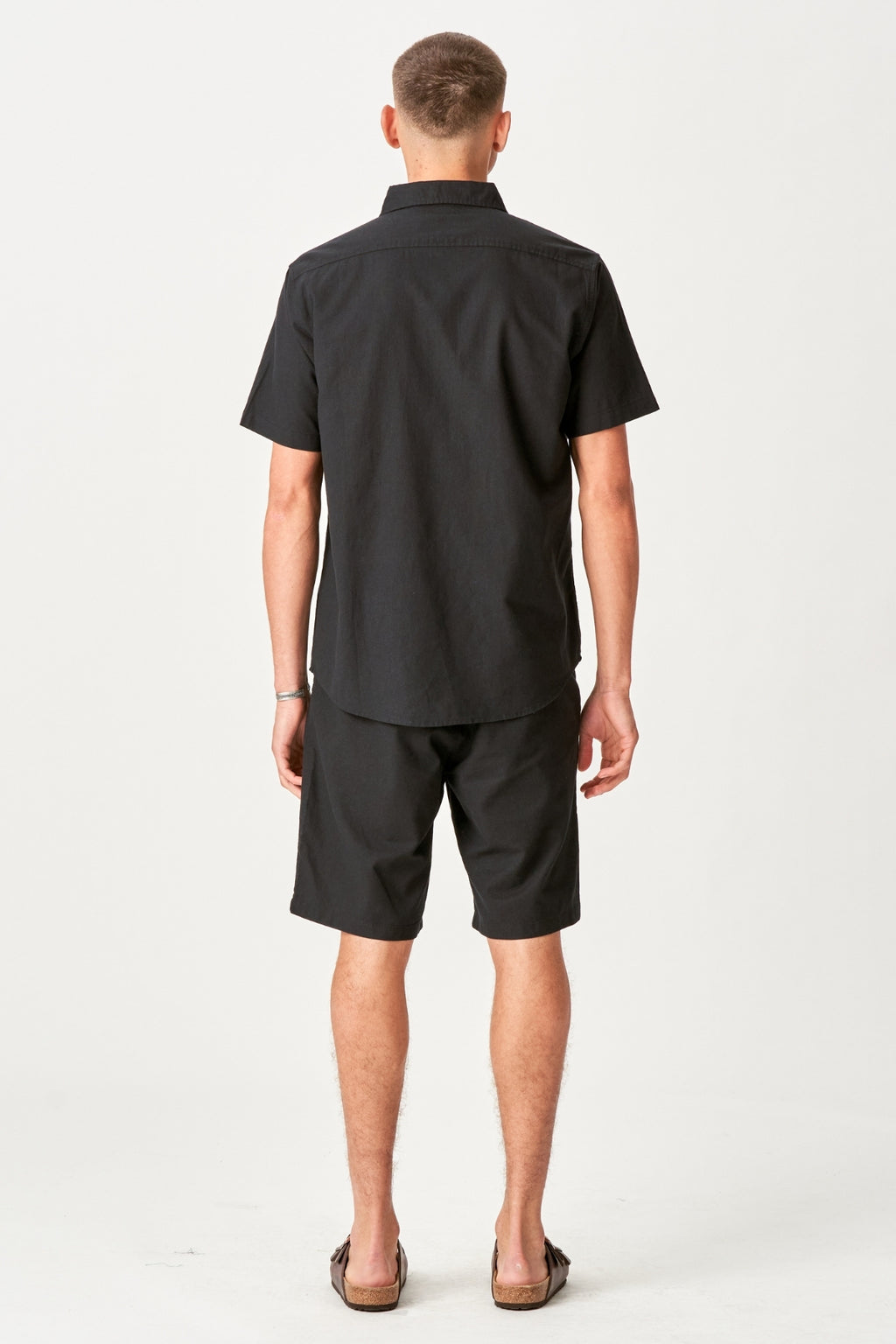 Linge de linge à manches courtes + linge Shorts - Black (Forme de forfait)