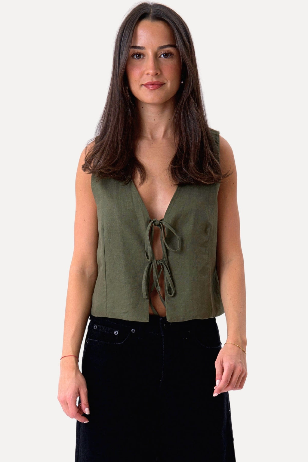 Gilet en lin - vert