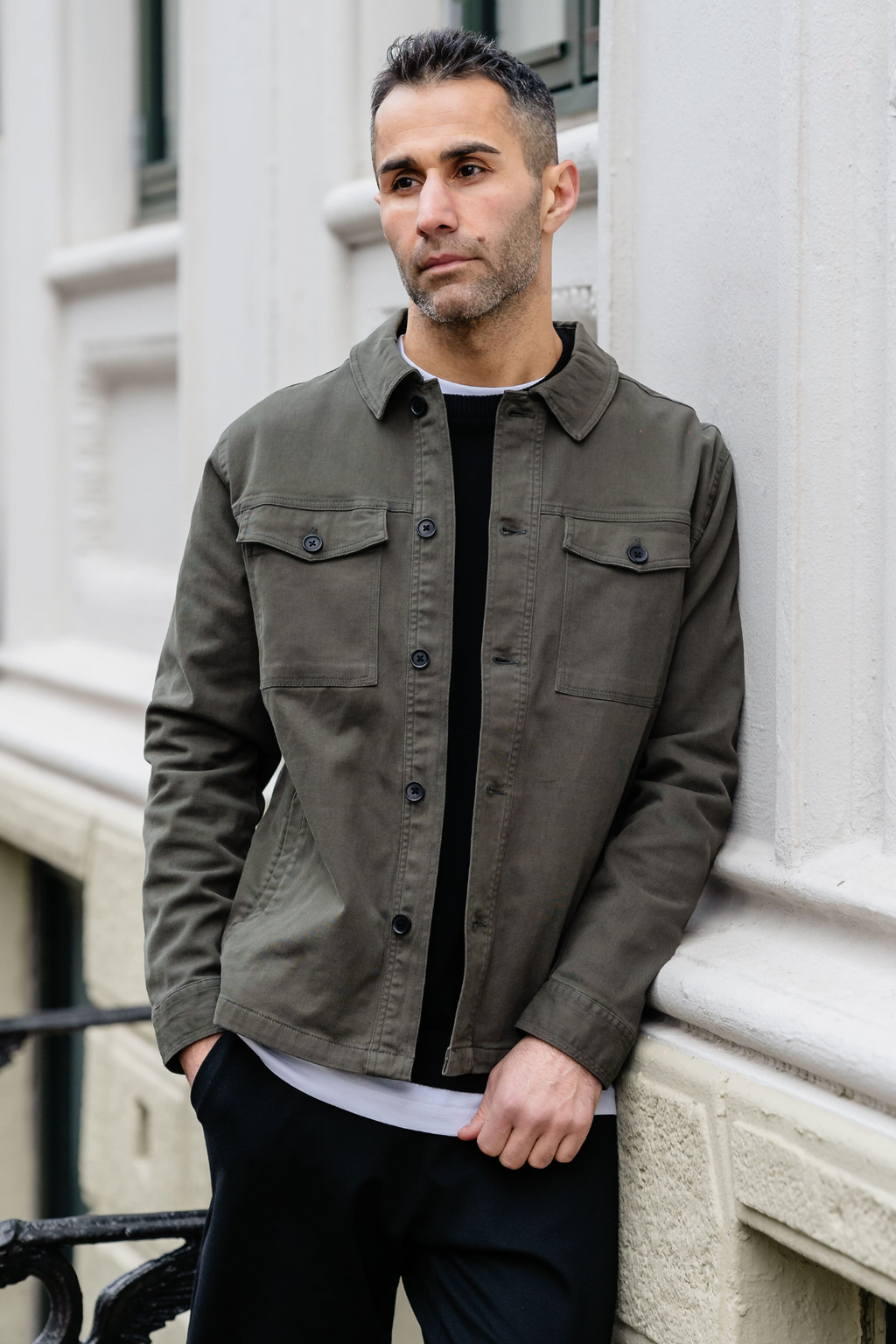 Twill Overshirt - Dark Olive