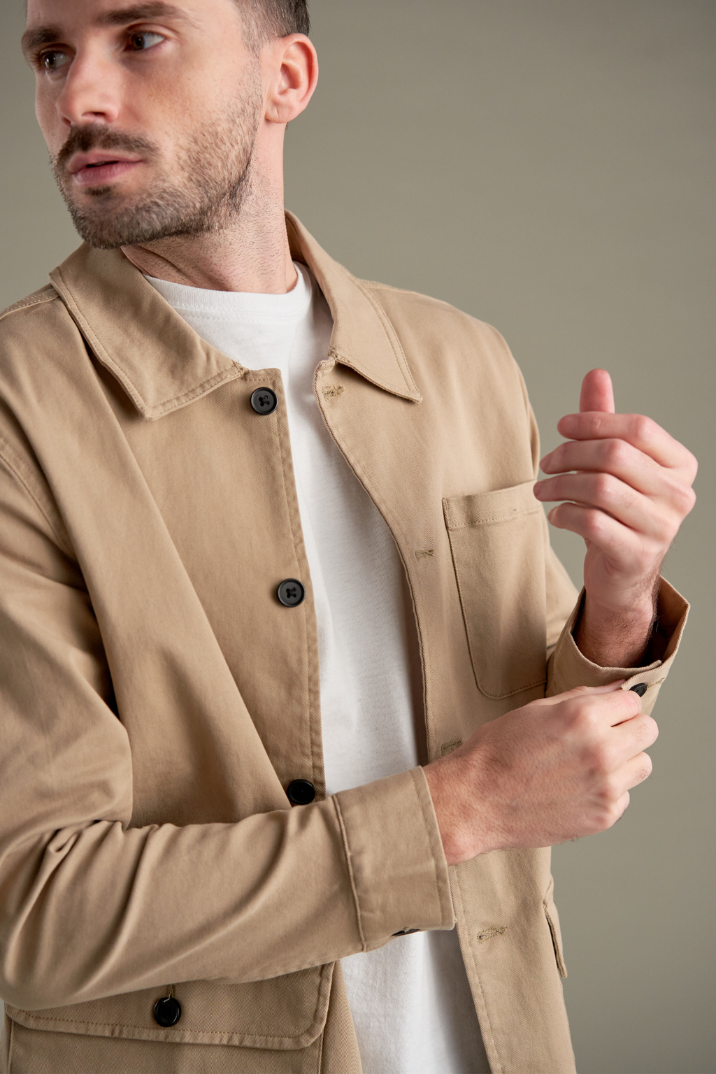 Veste de chemise à serre - Sable foncé