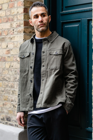 Twill Overshirt - Olive sombre