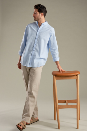 Chemise en lin - bleu clair