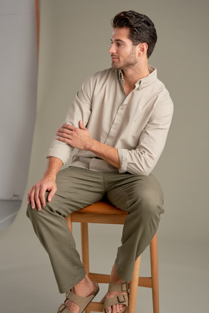 Chemise en lin - sable