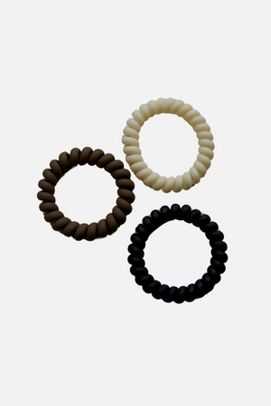 Elastiques Spirales (6 pcs.) - Noir/marron/beige