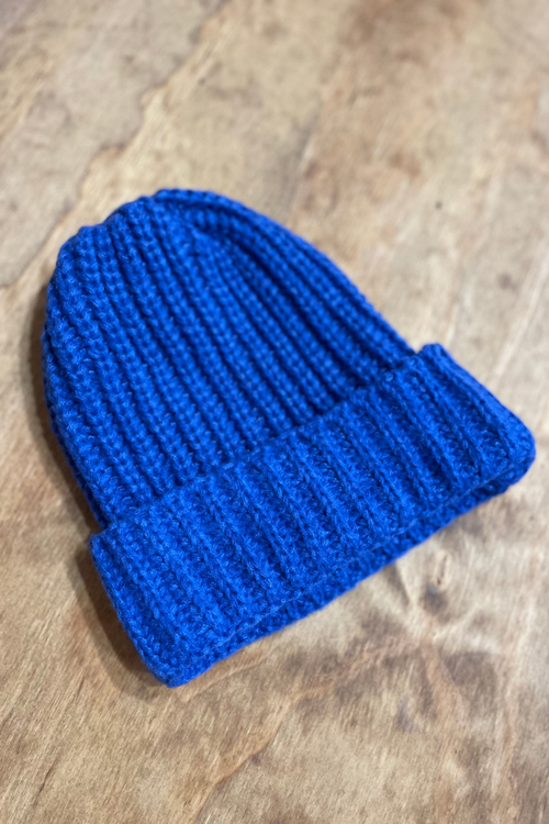 Bonnet côtelé - Bleu