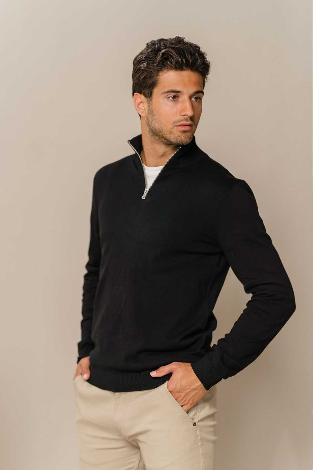 Pullover Half Zip - Black