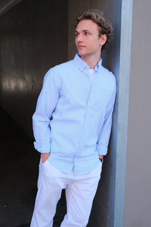 The Original Performance Oxford Shirt - Light Blue/White