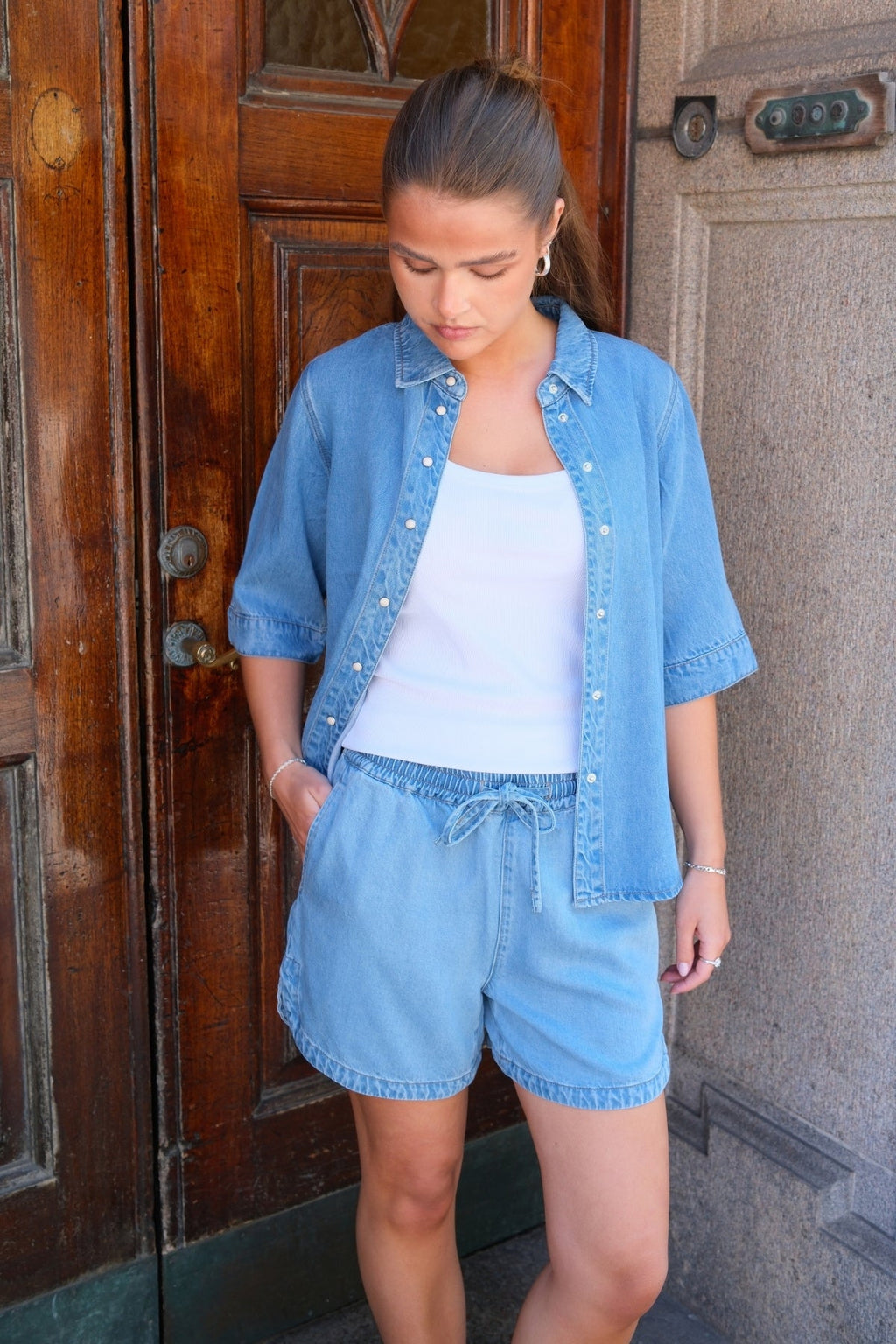 Cadre Shorts - Denim bleu clair