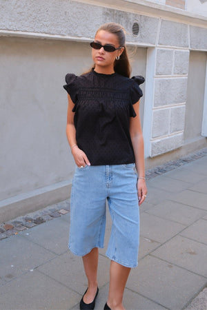 Kath long denim Shorts - Denim bleu clair