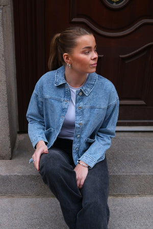 Jamie Denim Shacket - Light Blue Denim