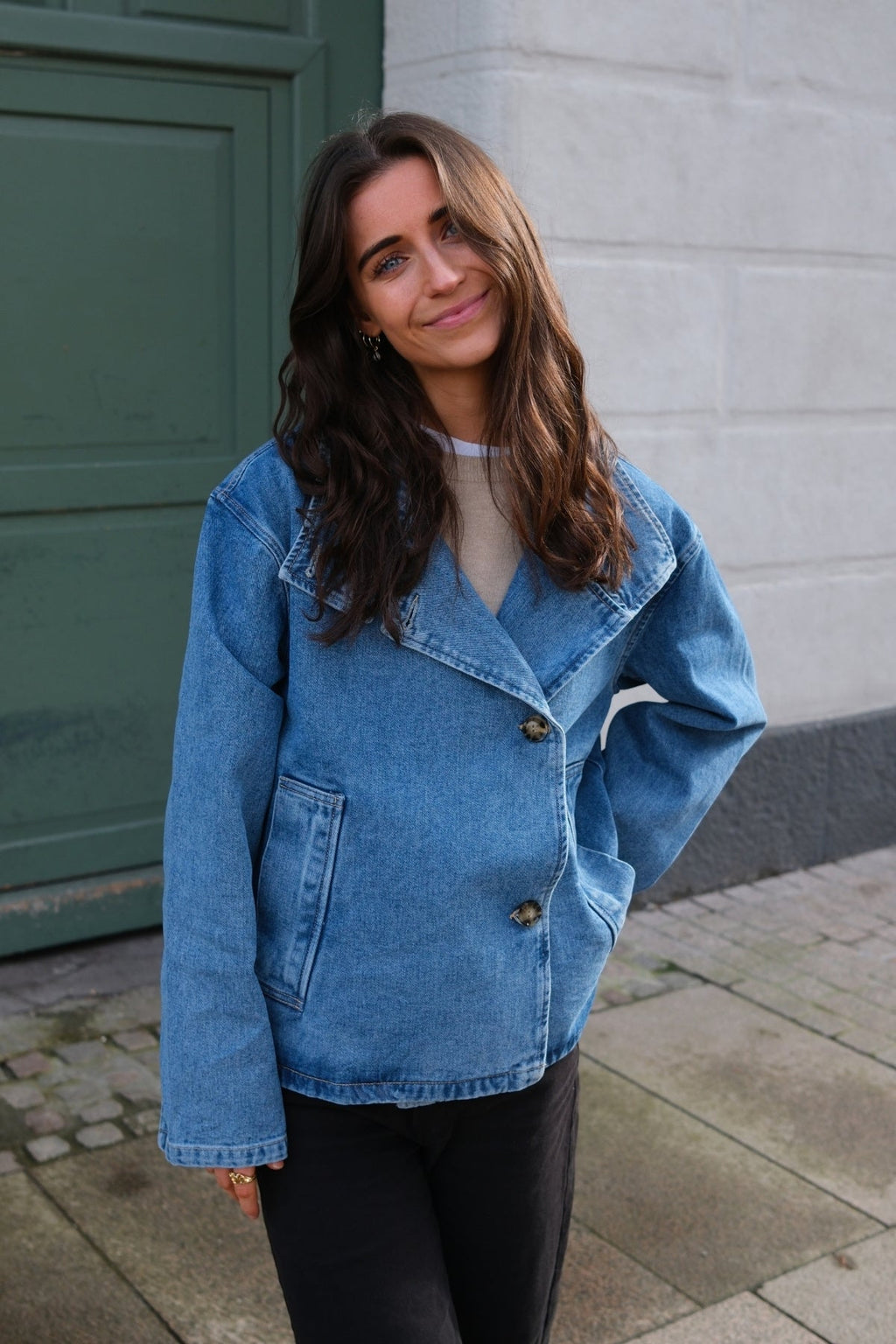 Veste en jean Tilla Gro L / s - Denim bleu moyen