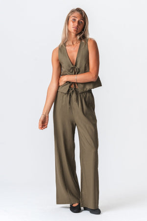 Linen Pants - Green