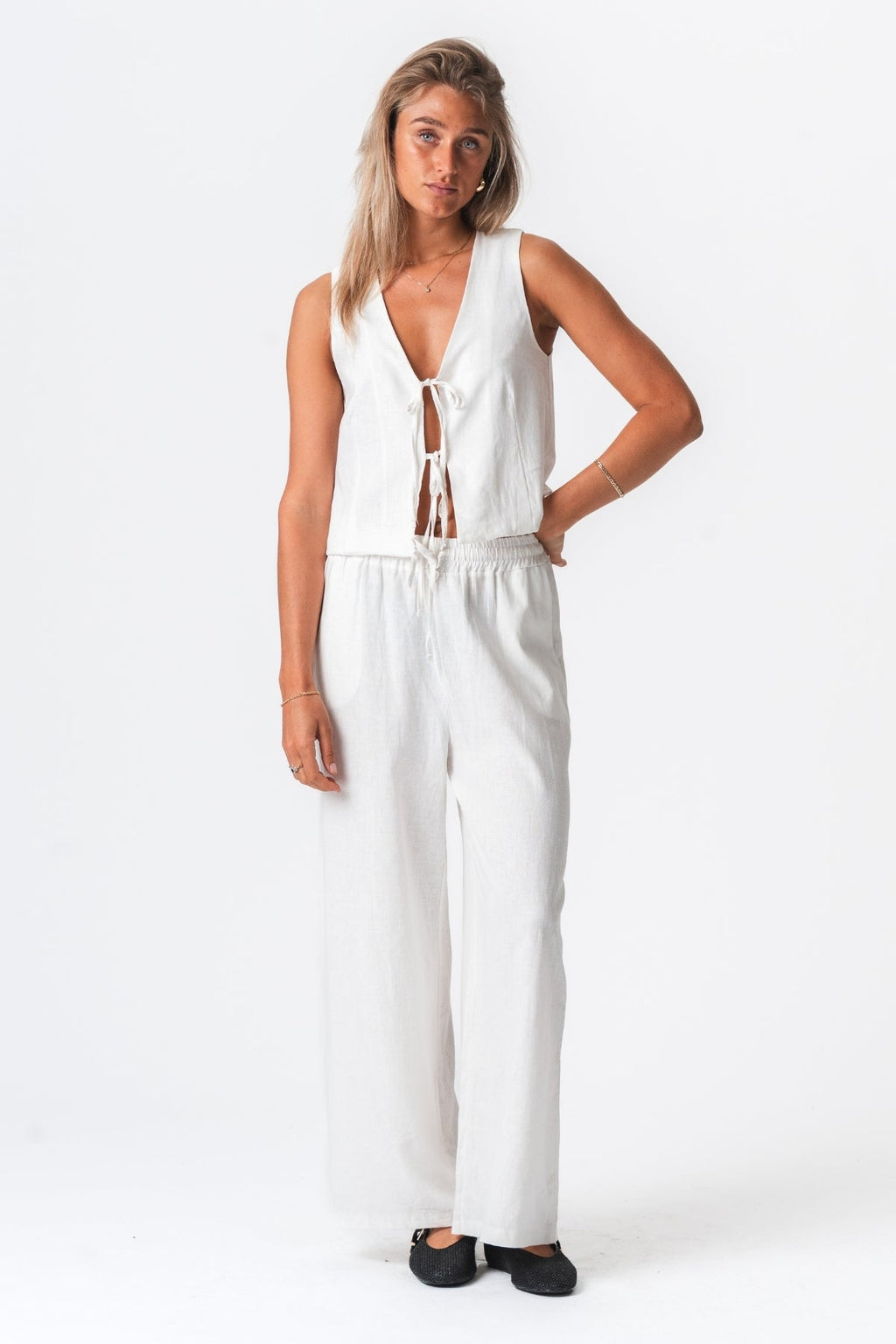 Gilet en lin - Off Blanc