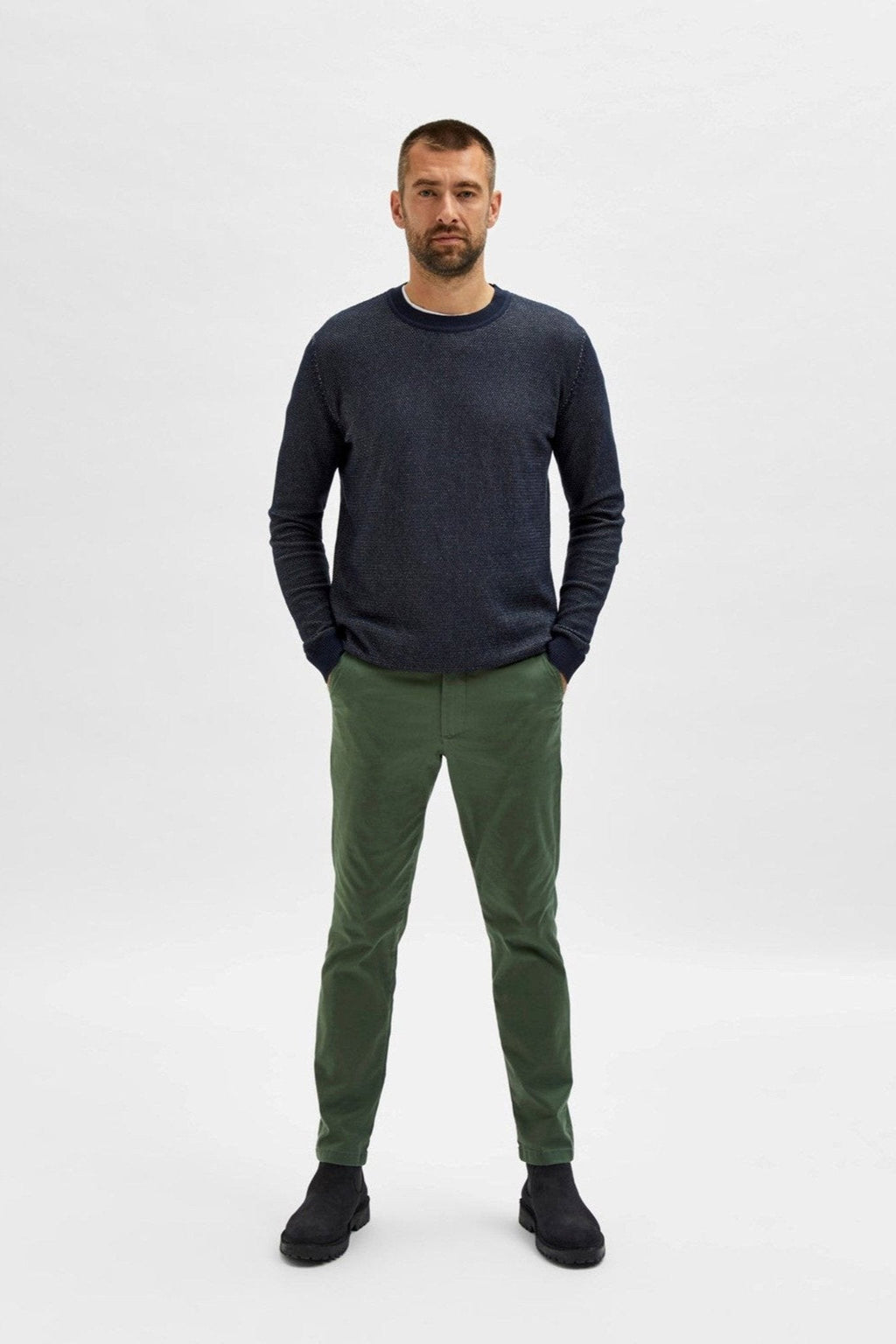 Pantalon de chino flexible Miles - Bronze Green (coton biologique)