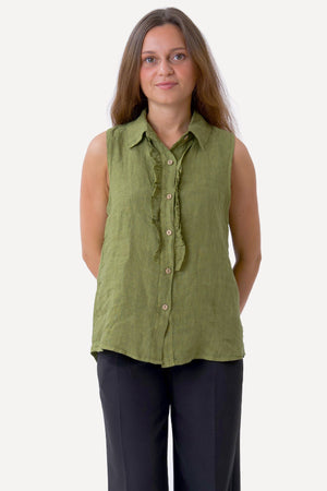 Haut en Lin Mio - Olive