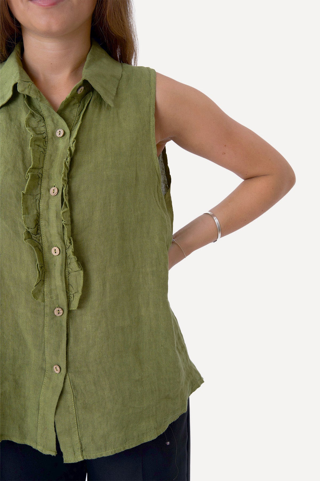 Haut en Lin Mio - Olive