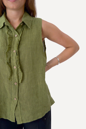 Haut en Lin Mio - Olive