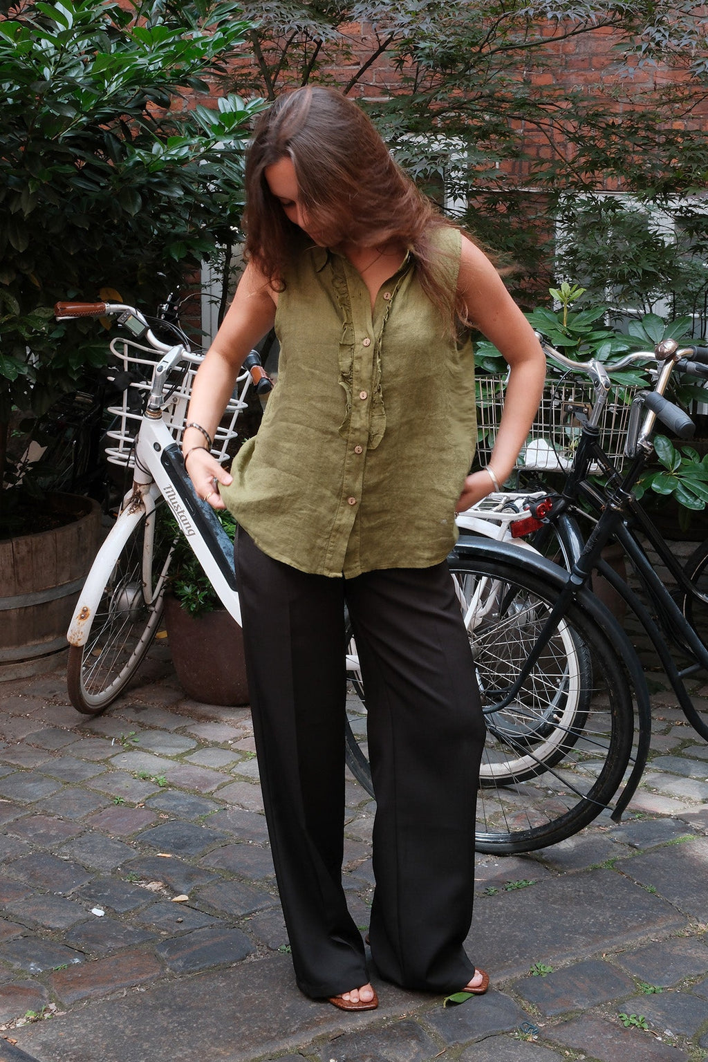 Haut en Lin Mio - Olive
