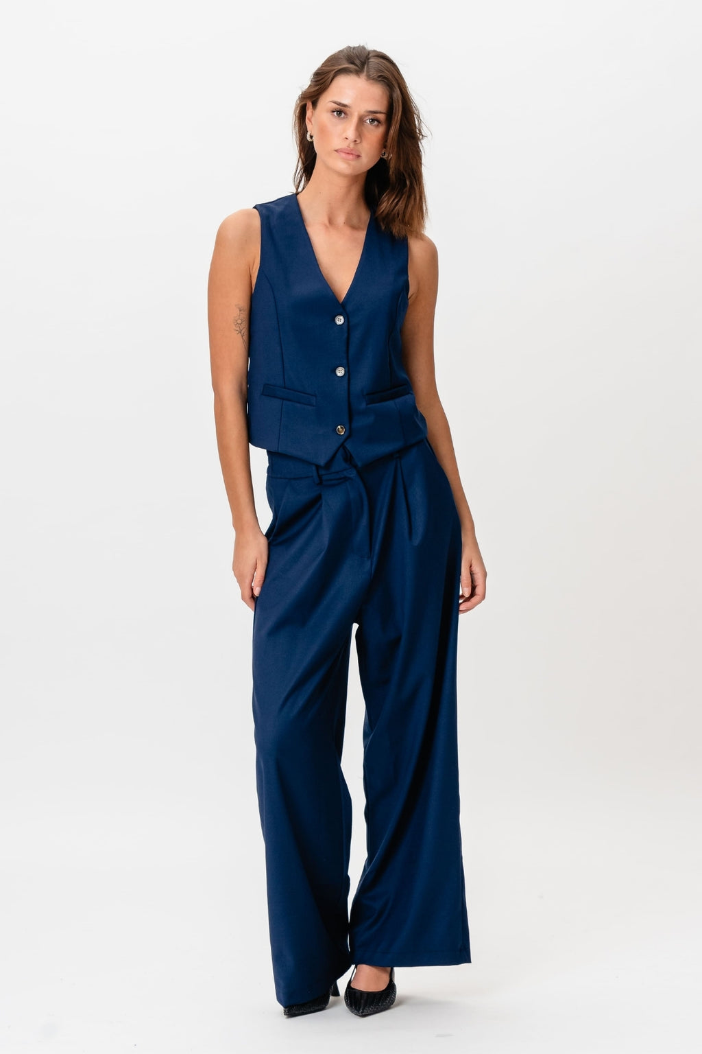 Nadia gilet et pants (Navy) - Forme de package