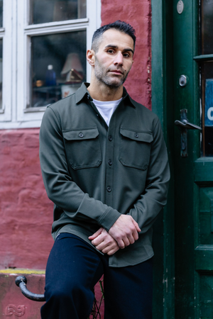Performance Regular Overshirt - Olive sombre