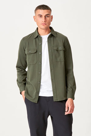 Performance Regular Overshirt - Olive sombre