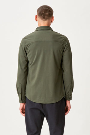 Performance Regular Overshirt - Olive sombre