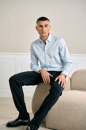 The Original Performance Chemise - Bleu clair à fines rayures