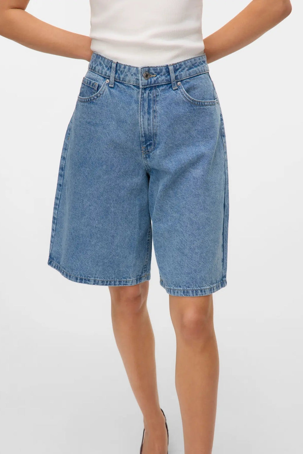 Kath long denim Shorts - Denim bleu clair
