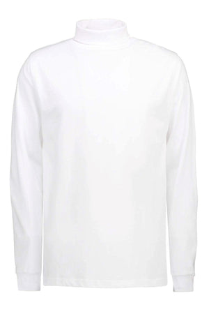 Roll collar sweater - White