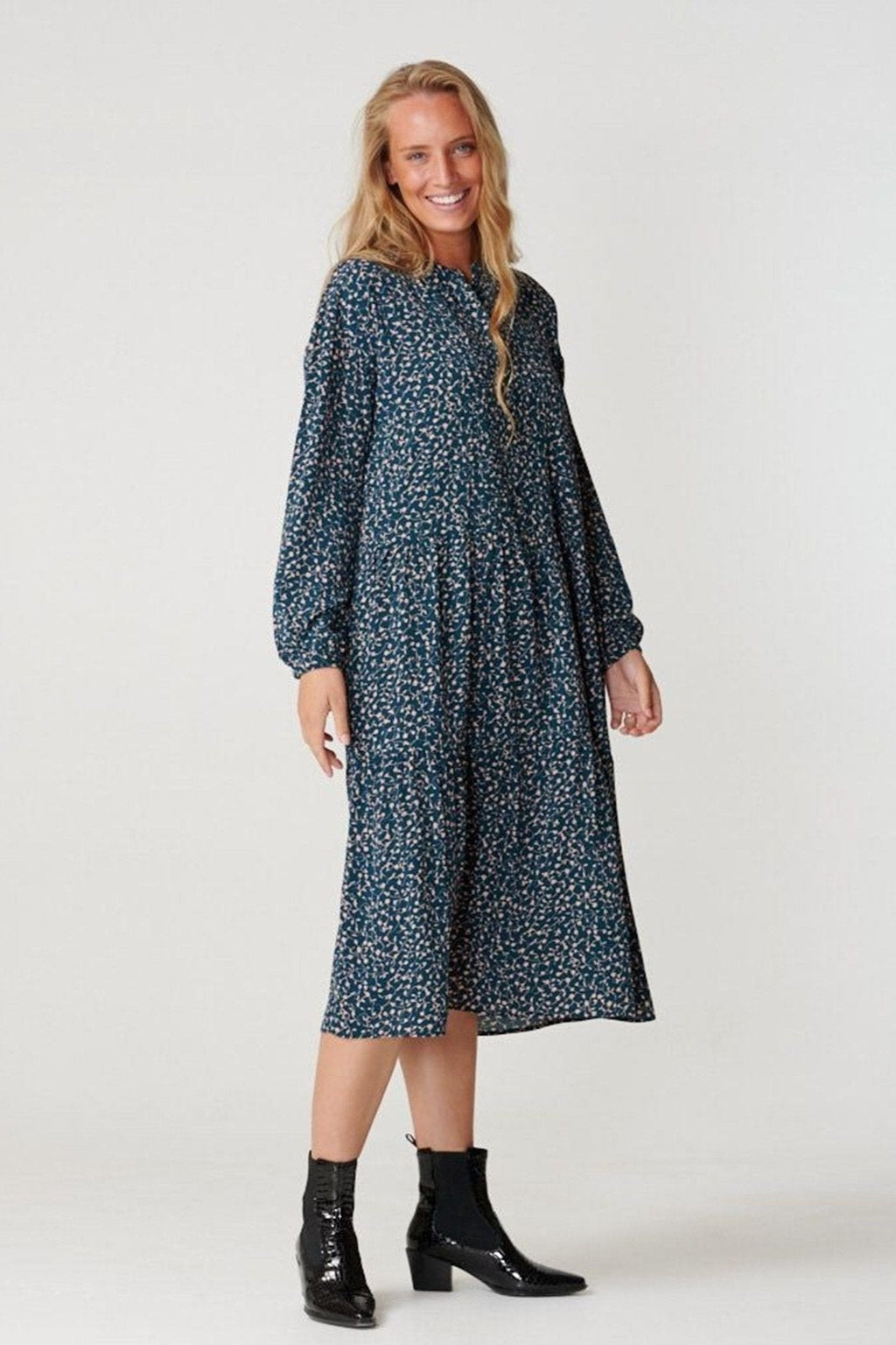 Robe Sara à manches longues - vert