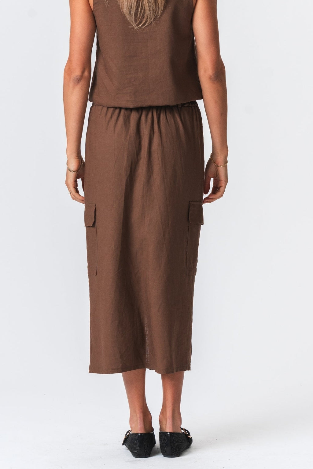 Linen Skirt - Brown