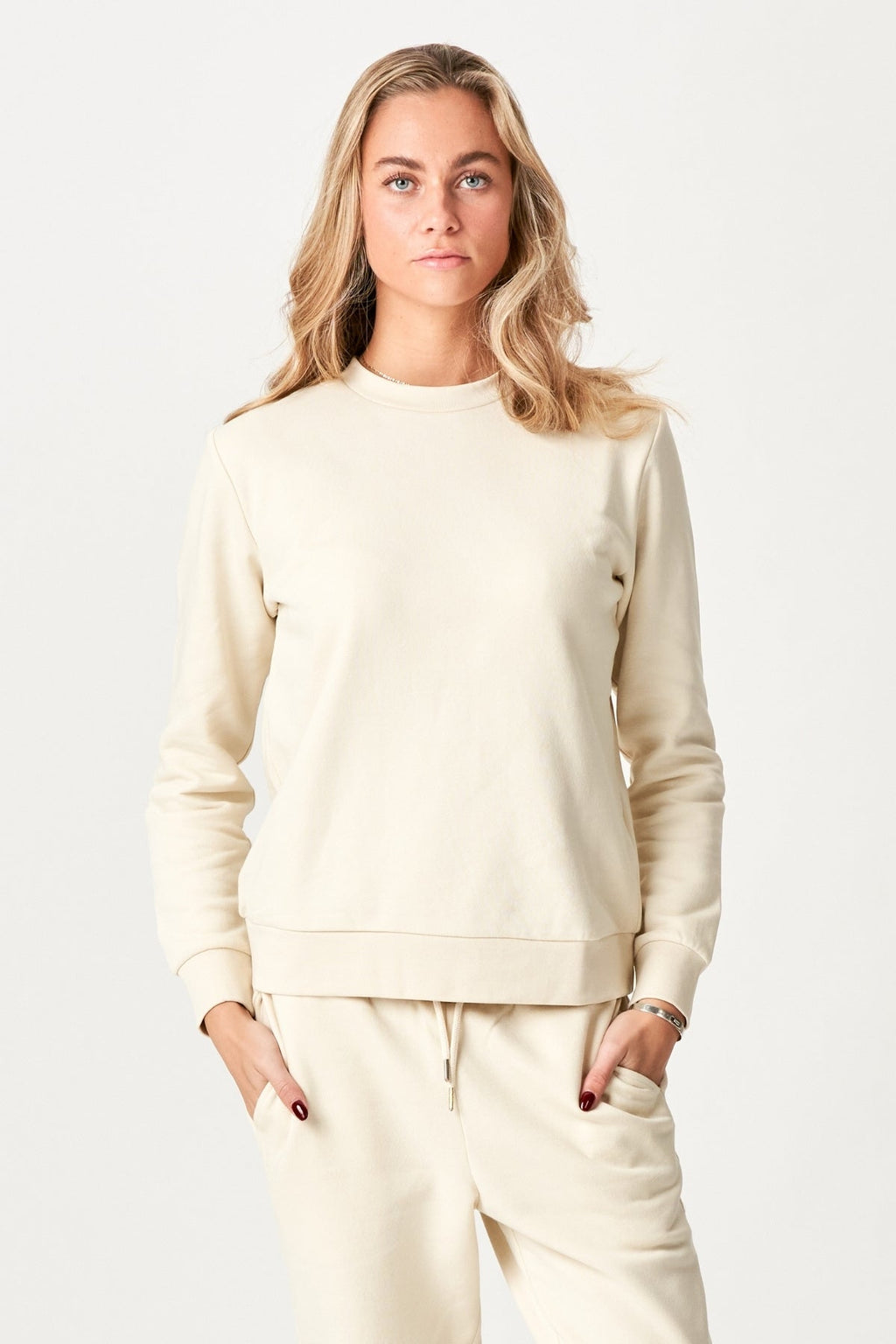 Sweat de base d'équipage - beige légère