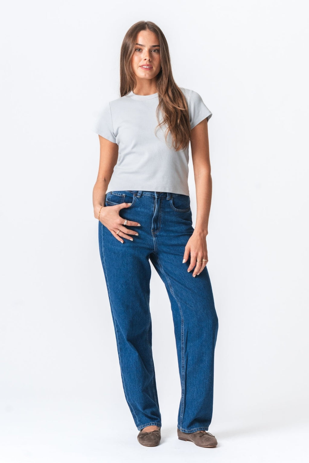 T-shirt court Emily - gris clair